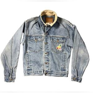 Schaefer Outfitter Men’s Small Women’s Medium Denim Jacket Leather Collar